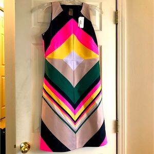 NWT J Crew Neon Pop Stripe Sheath Dress